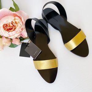 Zara Gold Leather Sandal